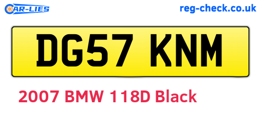 DG57KNM are the vehicle registration plates.