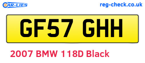 GF57GHH are the vehicle registration plates.