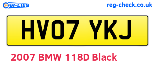 HV07YKJ are the vehicle registration plates.