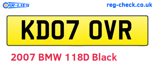 KD07OVR are the vehicle registration plates.
