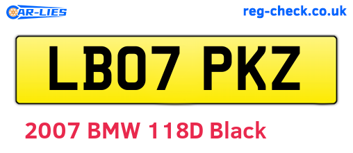 LB07PKZ are the vehicle registration plates.