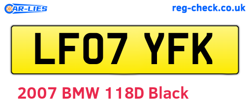 LF07YFK are the vehicle registration plates.