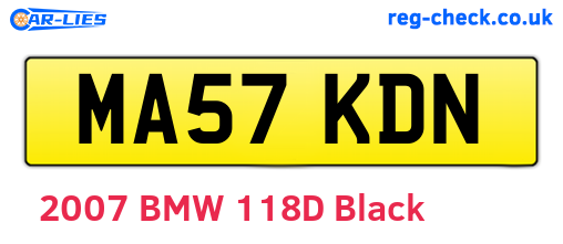 MA57KDN are the vehicle registration plates.
