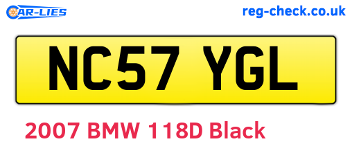 NC57YGL are the vehicle registration plates.