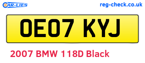 OE07KYJ are the vehicle registration plates.