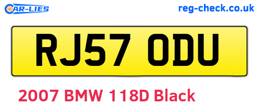 RJ57ODU are the vehicle registration plates.