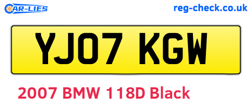 YJ07KGW are the vehicle registration plates.