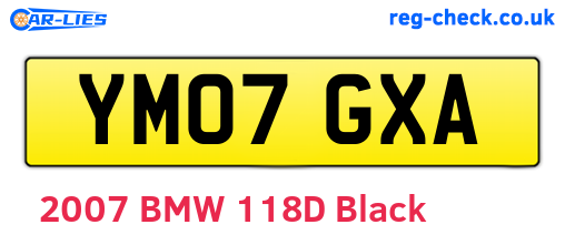 YM07GXA are the vehicle registration plates.