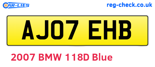 AJ07EHB are the vehicle registration plates.