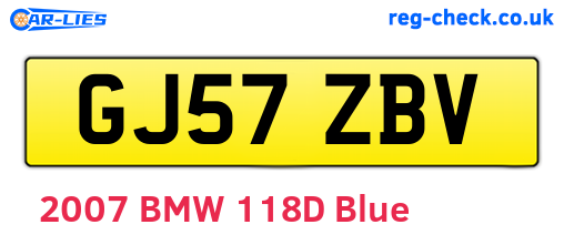 GJ57ZBV are the vehicle registration plates.