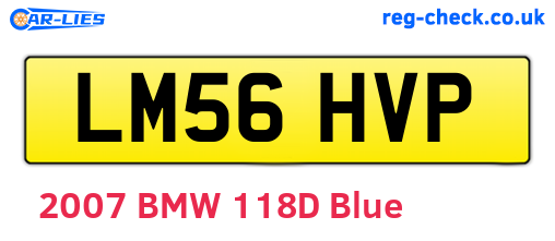LM56HVP are the vehicle registration plates.