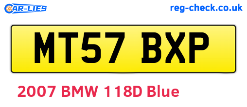 MT57BXP are the vehicle registration plates.