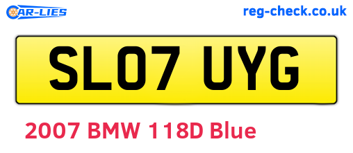 SL07UYG are the vehicle registration plates.