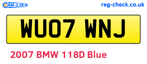 WU07WNJ are the vehicle registration plates.
