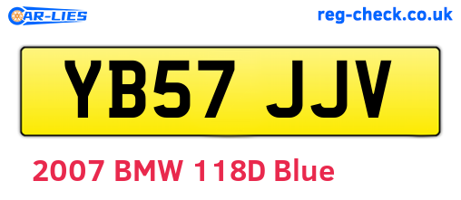 YB57JJV are the vehicle registration plates.
