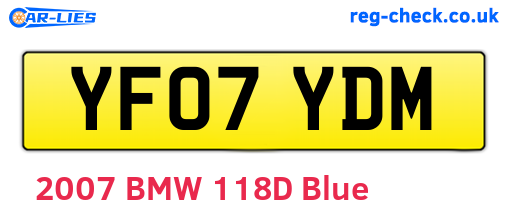 YF07YDM are the vehicle registration plates.
