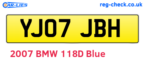 YJ07JBH are the vehicle registration plates.