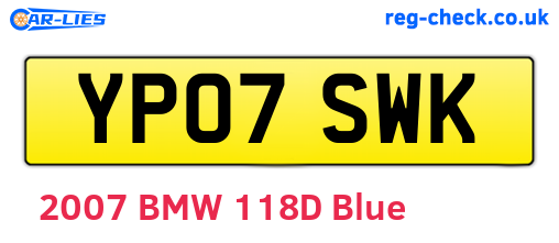 YP07SWK are the vehicle registration plates.