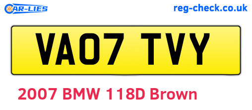 VA07TVY are the vehicle registration plates.