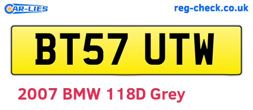 BT57UTW are the vehicle registration plates.