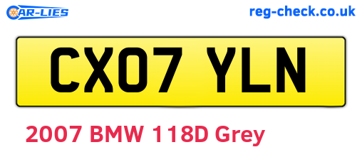 CX07YLN are the vehicle registration plates.