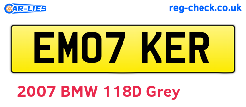 EM07KER are the vehicle registration plates.