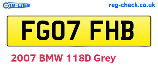 FG07FHB are the vehicle registration plates.