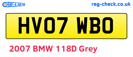 HV07WBO are the vehicle registration plates.