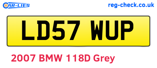 LD57WUP are the vehicle registration plates.