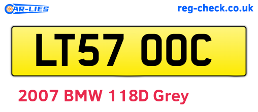 LT57OOC are the vehicle registration plates.