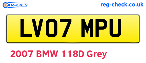 LV07MPU are the vehicle registration plates.
