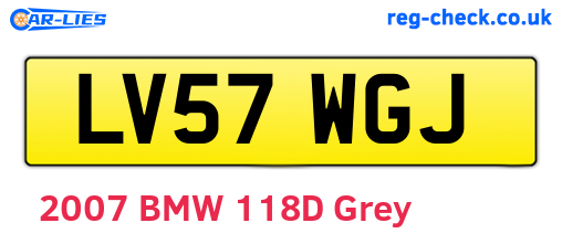 LV57WGJ are the vehicle registration plates.