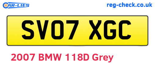 SV07XGC are the vehicle registration plates.