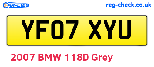 YF07XYU are the vehicle registration plates.