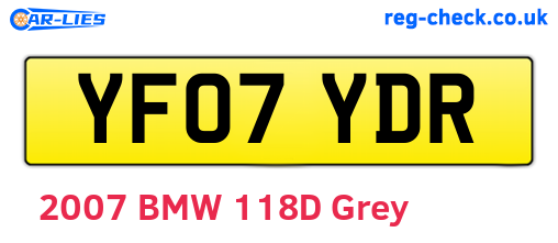 YF07YDR are the vehicle registration plates.