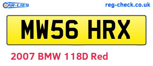MW56HRX are the vehicle registration plates.