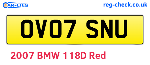 OV07SNU are the vehicle registration plates.