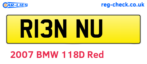 R13NNU are the vehicle registration plates.