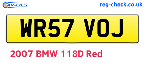 WR57VOJ are the vehicle registration plates.
