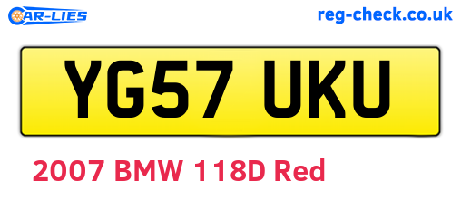 YG57UKU are the vehicle registration plates.