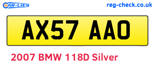 AX57AAO are the vehicle registration plates.