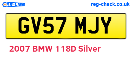 GV57MJY are the vehicle registration plates.
