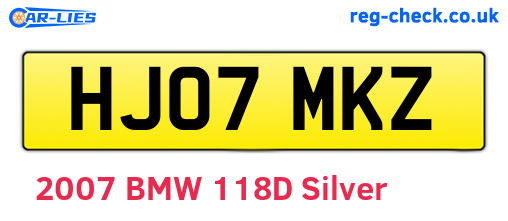 HJ07MKZ are the vehicle registration plates.