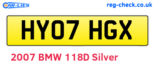 HY07HGX are the vehicle registration plates.