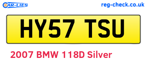 HY57TSU are the vehicle registration plates.