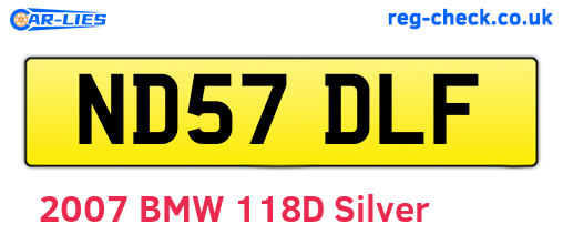 ND57DLF are the vehicle registration plates.