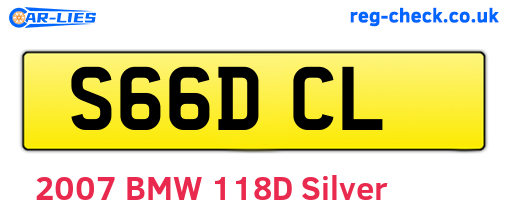 S66DCL are the vehicle registration plates.