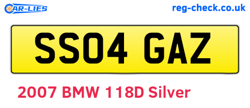 SS04GAZ are the vehicle registration plates.