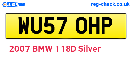 WU57OHP are the vehicle registration plates.