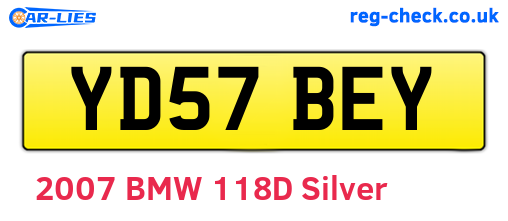 YD57BEY are the vehicle registration plates.
